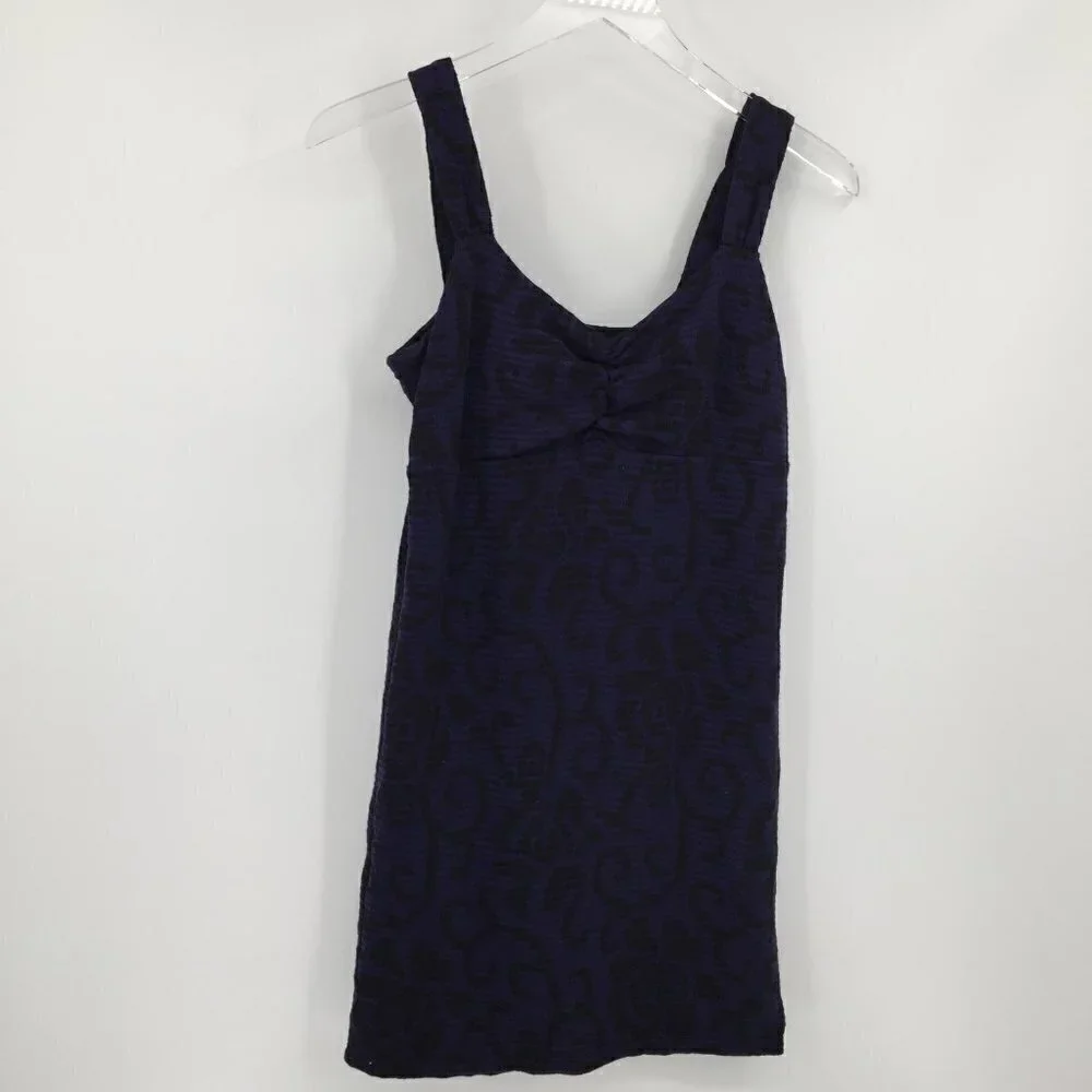 Free People purple black knit body con mini dress tank shift sleeveless Medium